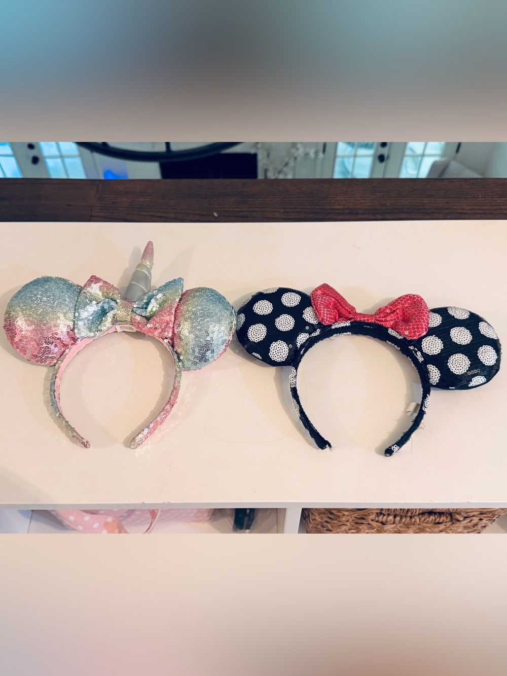 Disney Sequin Unicorn & Polka Dot Minnie Mouse Headband Ears